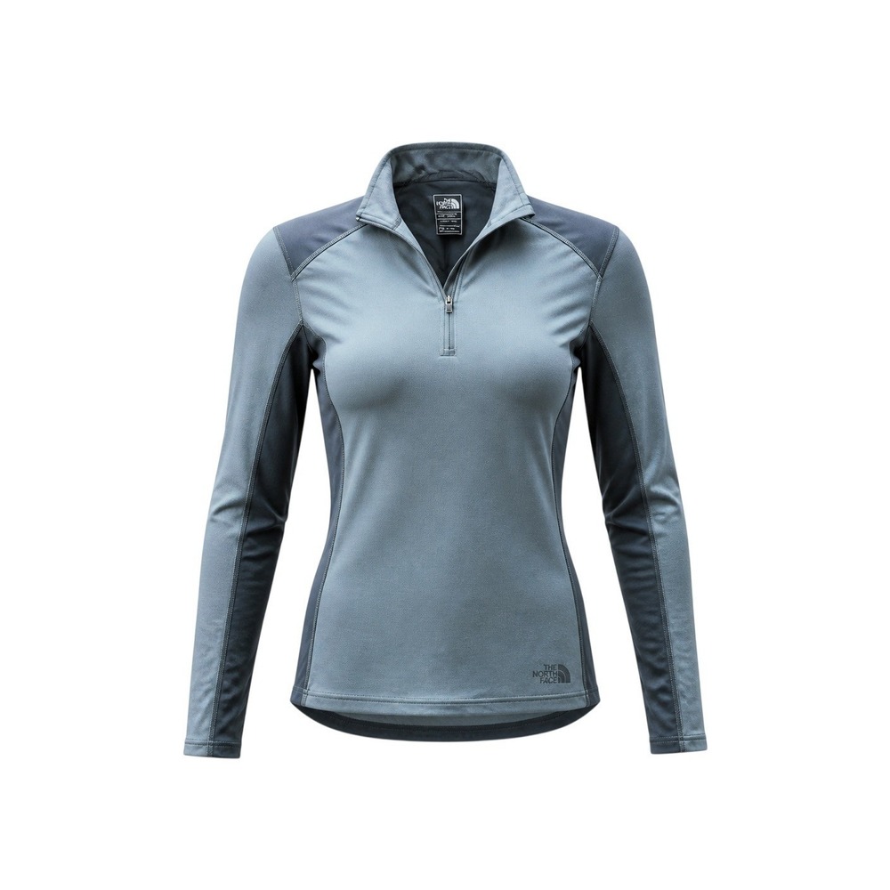 The North Face Womens FlashDry Quarter Zip Pullover Grey Long Sleeve Top Large